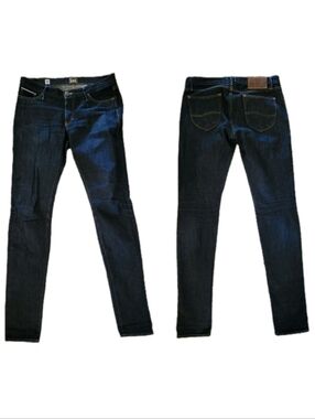 Vintage 90's LEE Selvedge Denim Jeans Made In USA Dark Wash Straight Leg 31x34